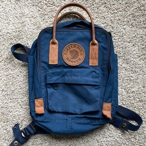 Fjallraven Kanken mini backpack with leather accents